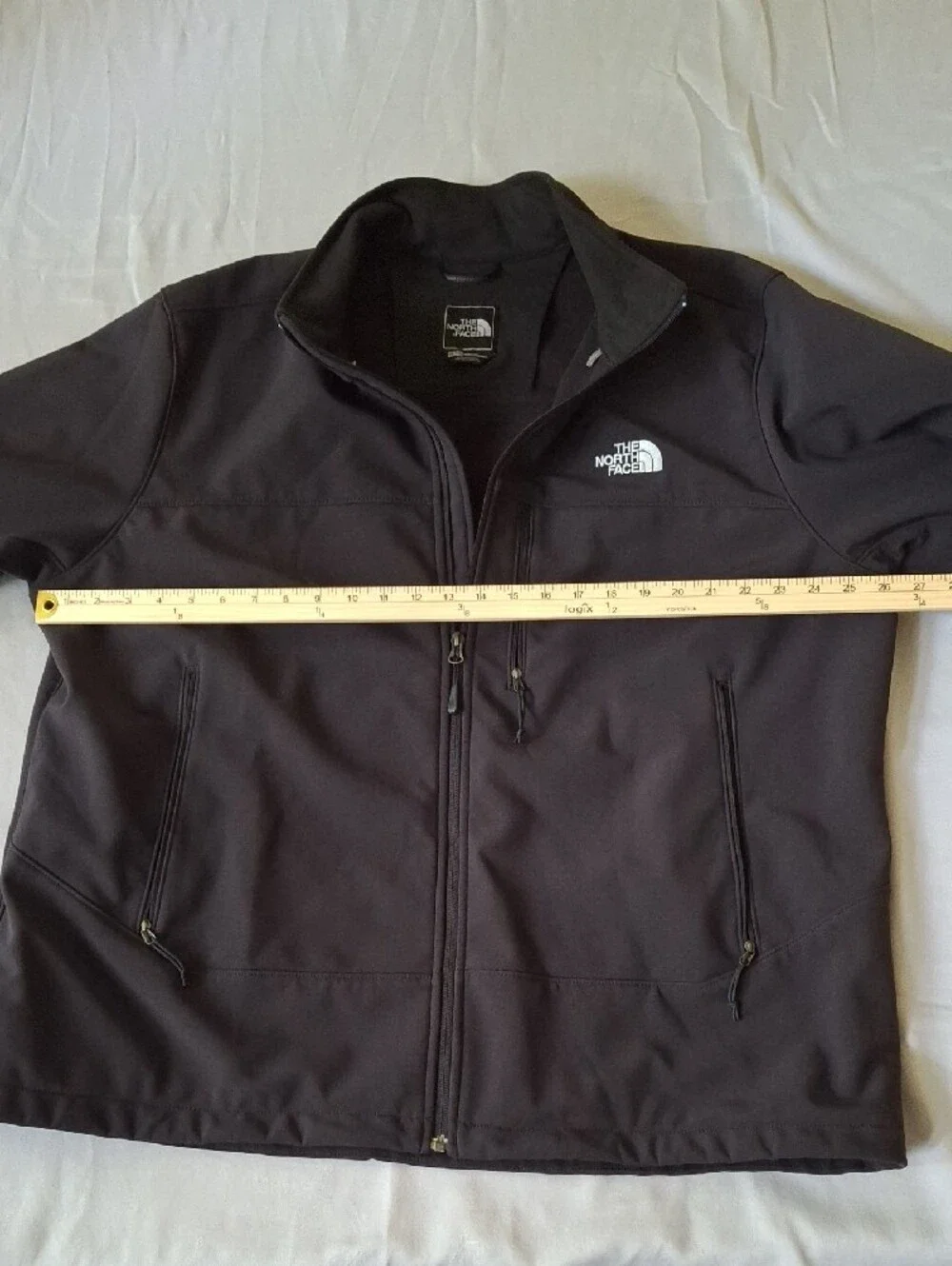 The North Face Black Softshell Performance Jacket with Chest Zip Windwall